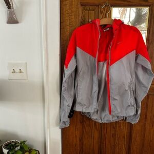 Nike Red and Gray Hooded Jacket